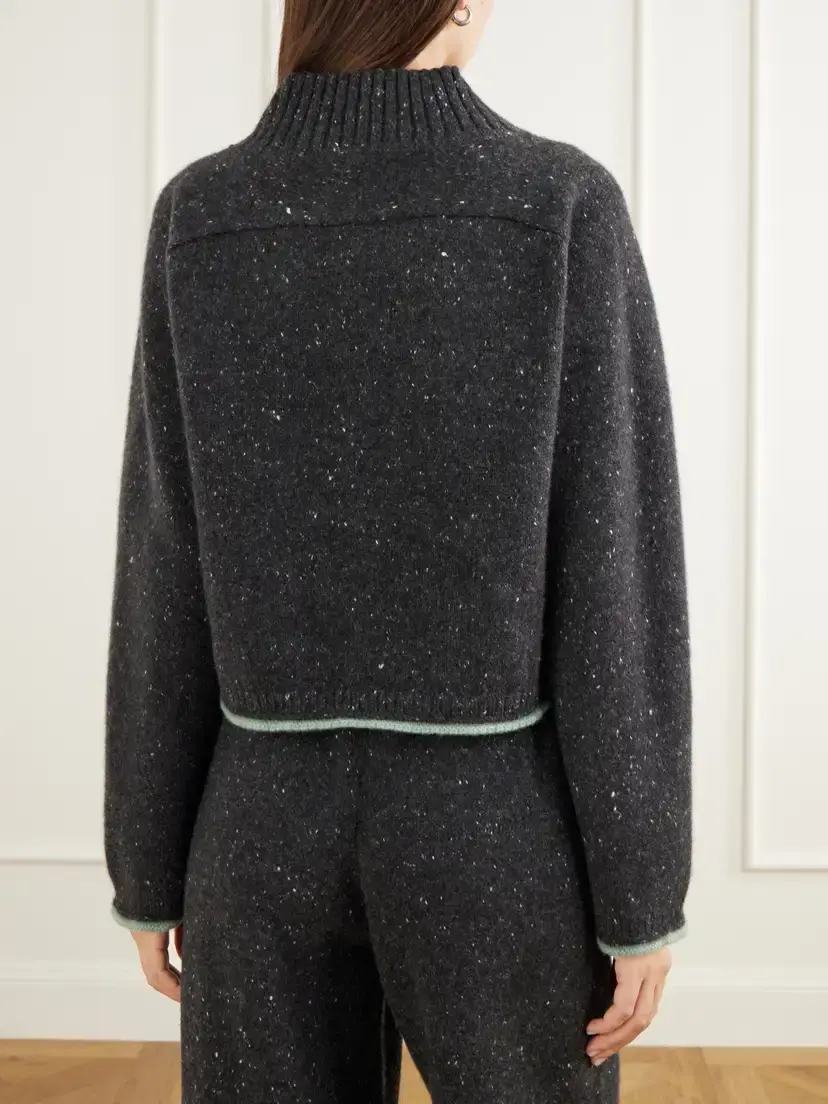 Calle Del Mar Cropped Donegal Cashmere Turtleneck Sweater | Thumbnail 4 Calle Del Mar Cropped Donegal Cashmere Turtleneck Sweater | Thumbnail 4