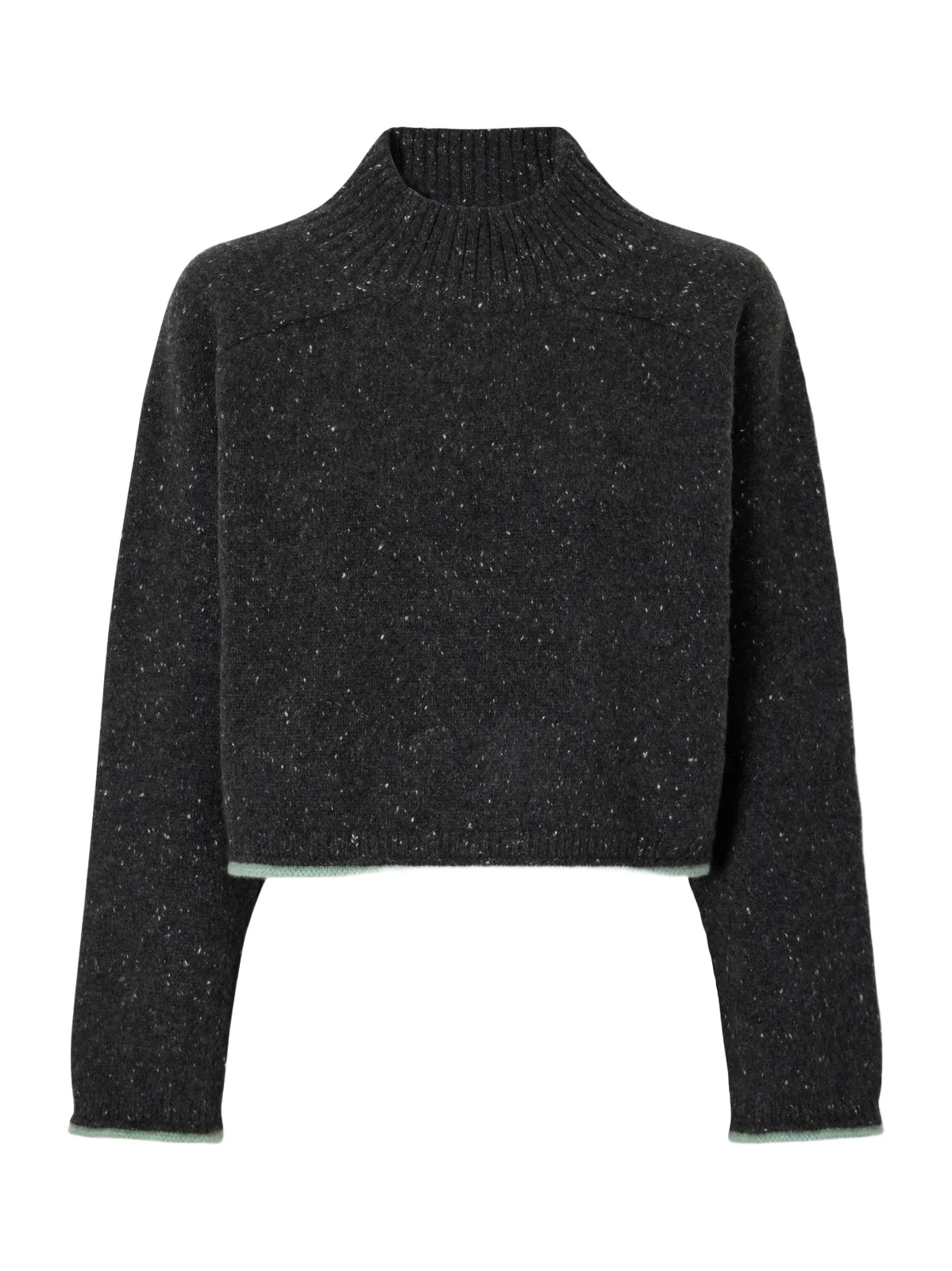 Cropped Donegal Cashmere Turtleneck Sweater Cropped Donegal Cashmere Turtleneck Sweater