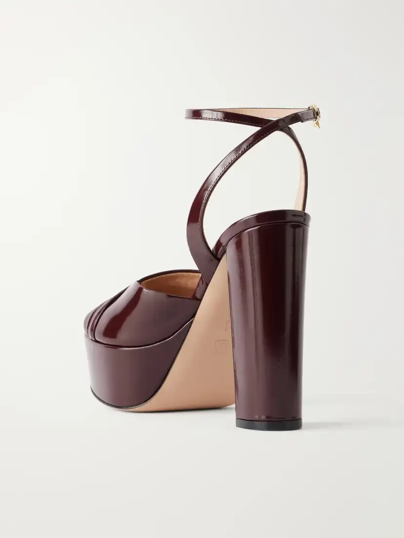 Gianvito Rossi 130 Pleated Patent-leather Platform Sandals | Thumbnail 3