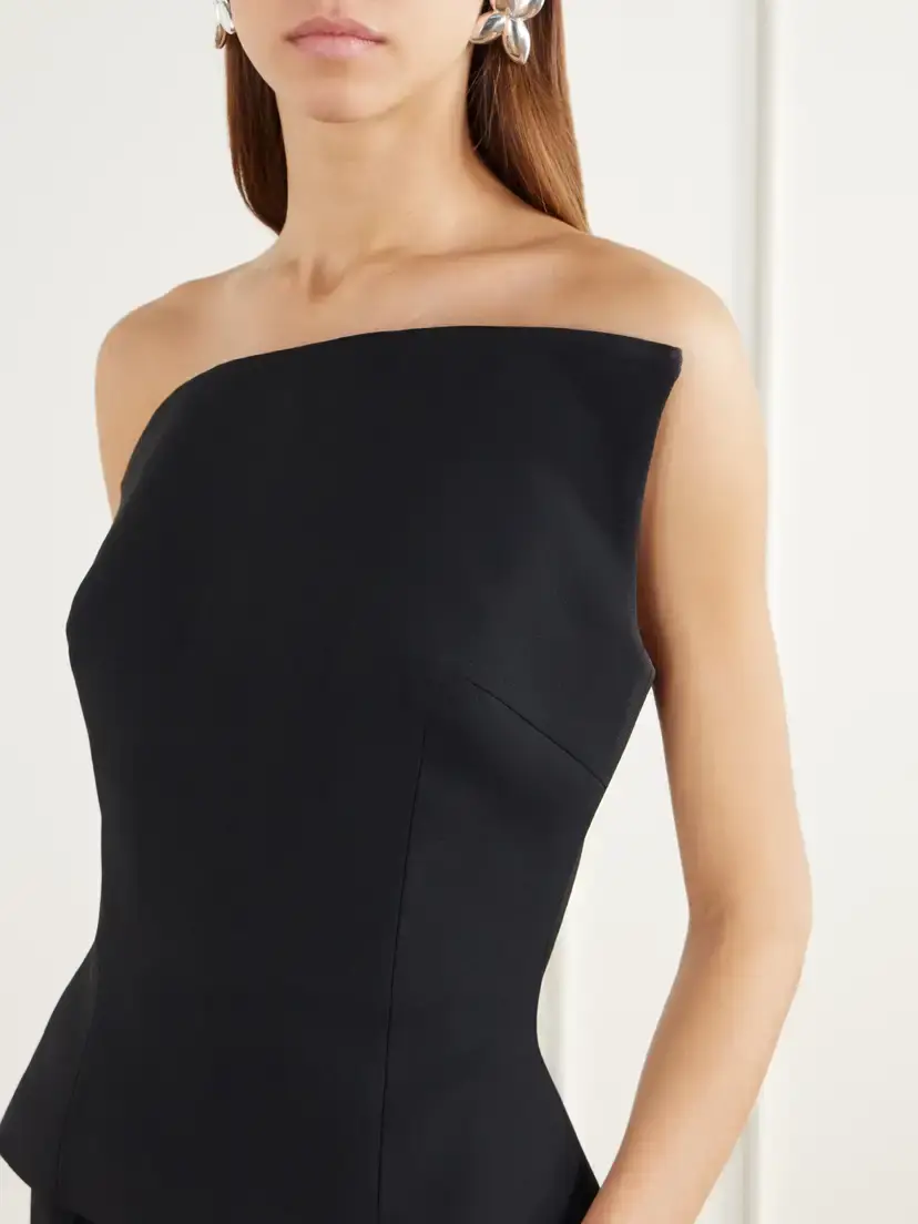 Ilkyaz Ozel Fuji Strapless Asymmetric Crepe Top | Thumbnail 4 Ilkyaz Ozel Fuji Strapless Asymmetric Crepe Top | Thumbnail 4