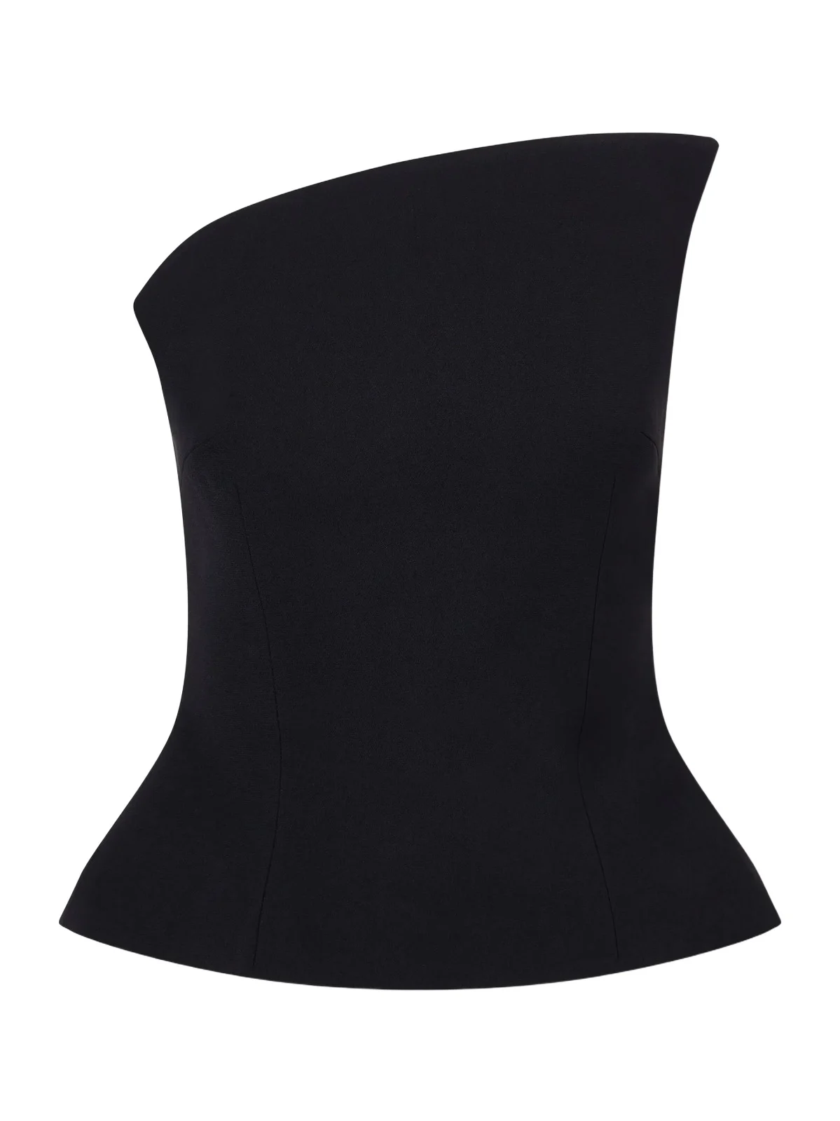 Ilkyaz Ozel Fuji Strapless Asymmetric Crepe Top
