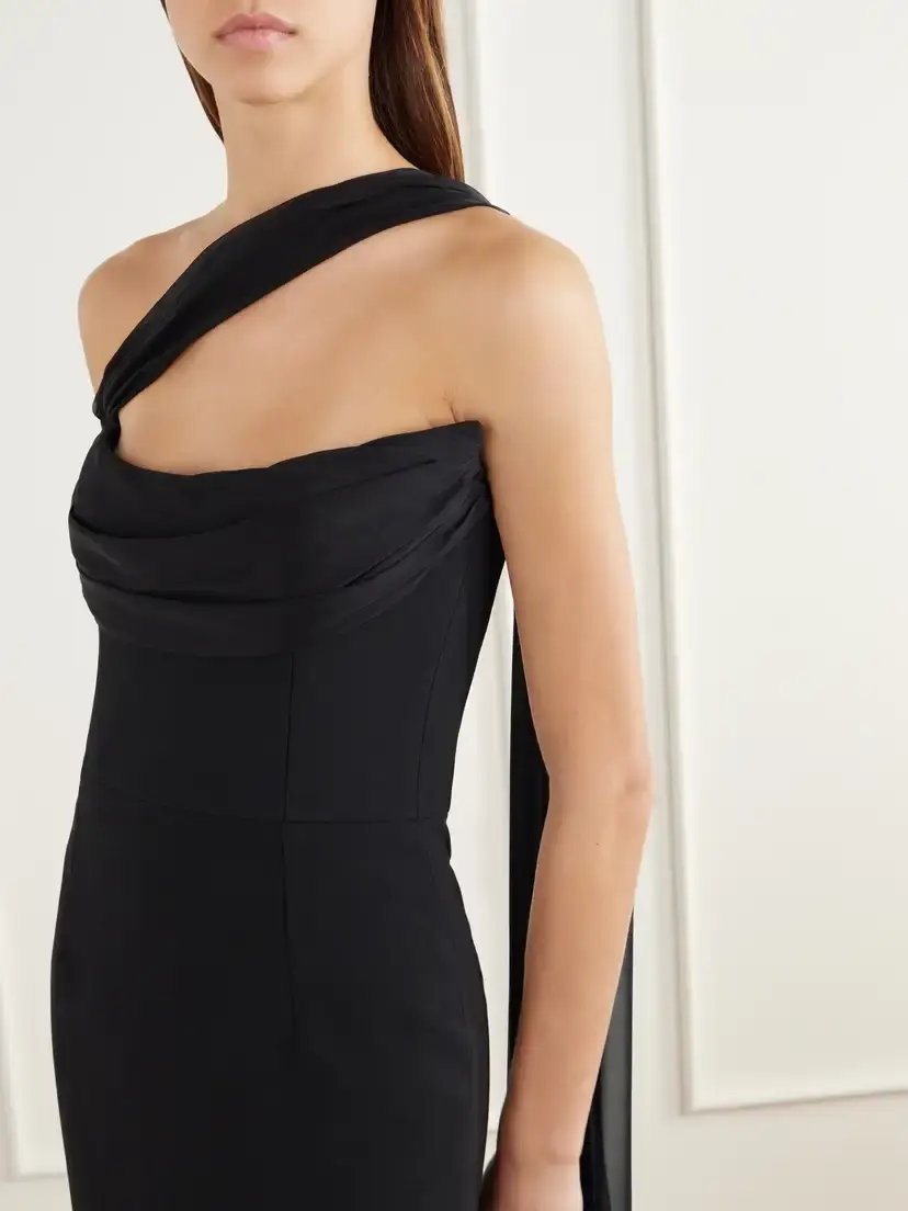Ilkyaz Ozel Julietta Scarf-detailed Strapless Chiffon-trimmed Crepe Gown | Thumbnail 4