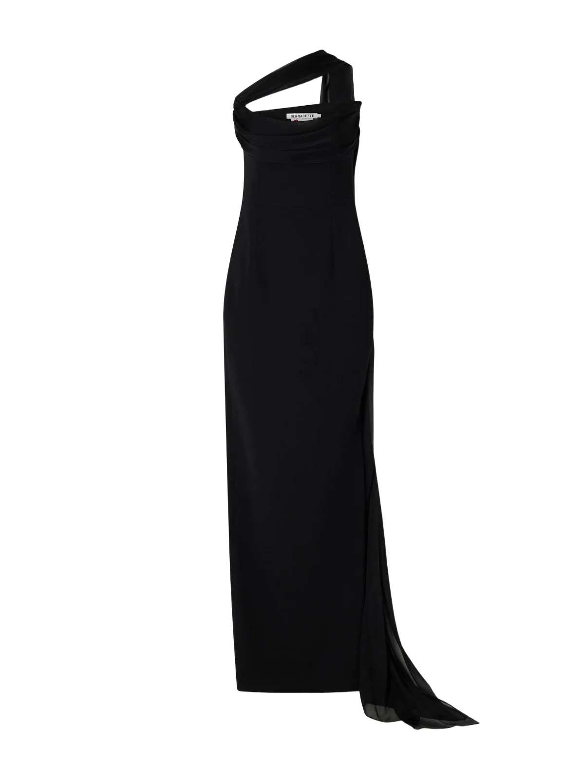 Julietta Scarf-detailed Strapless Chiffon-trimmed Crepe Gown