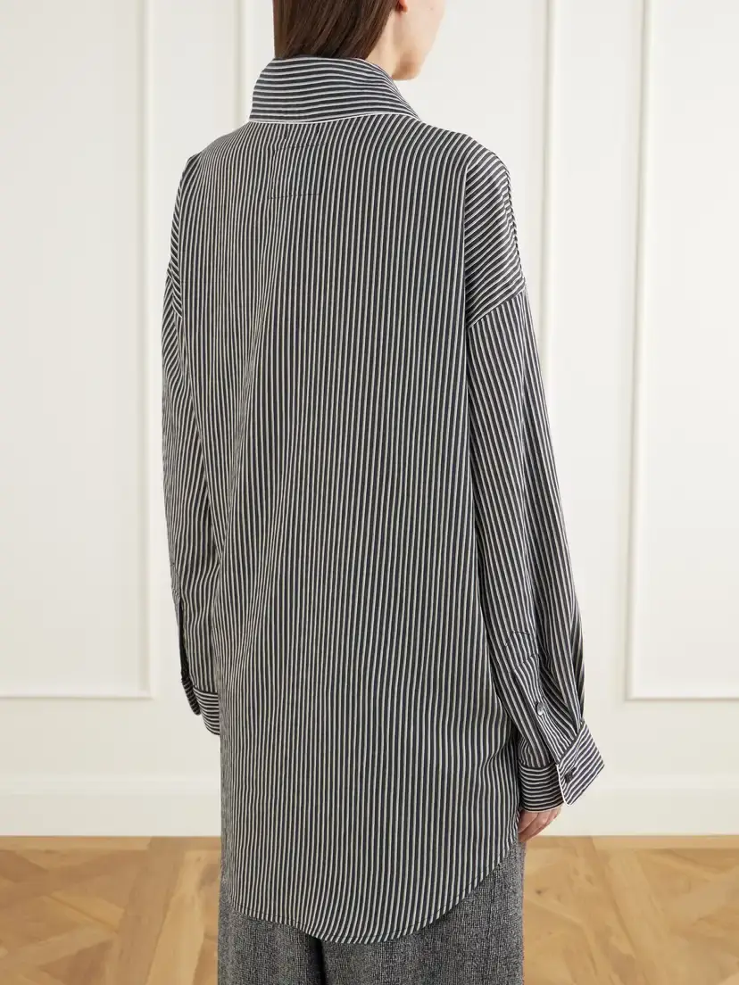 R13 Shawl-collar Striped Poplin Shirt | Thumbnail 4 R13 Shawl-collar Striped Poplin Shirt | Thumbnail 4