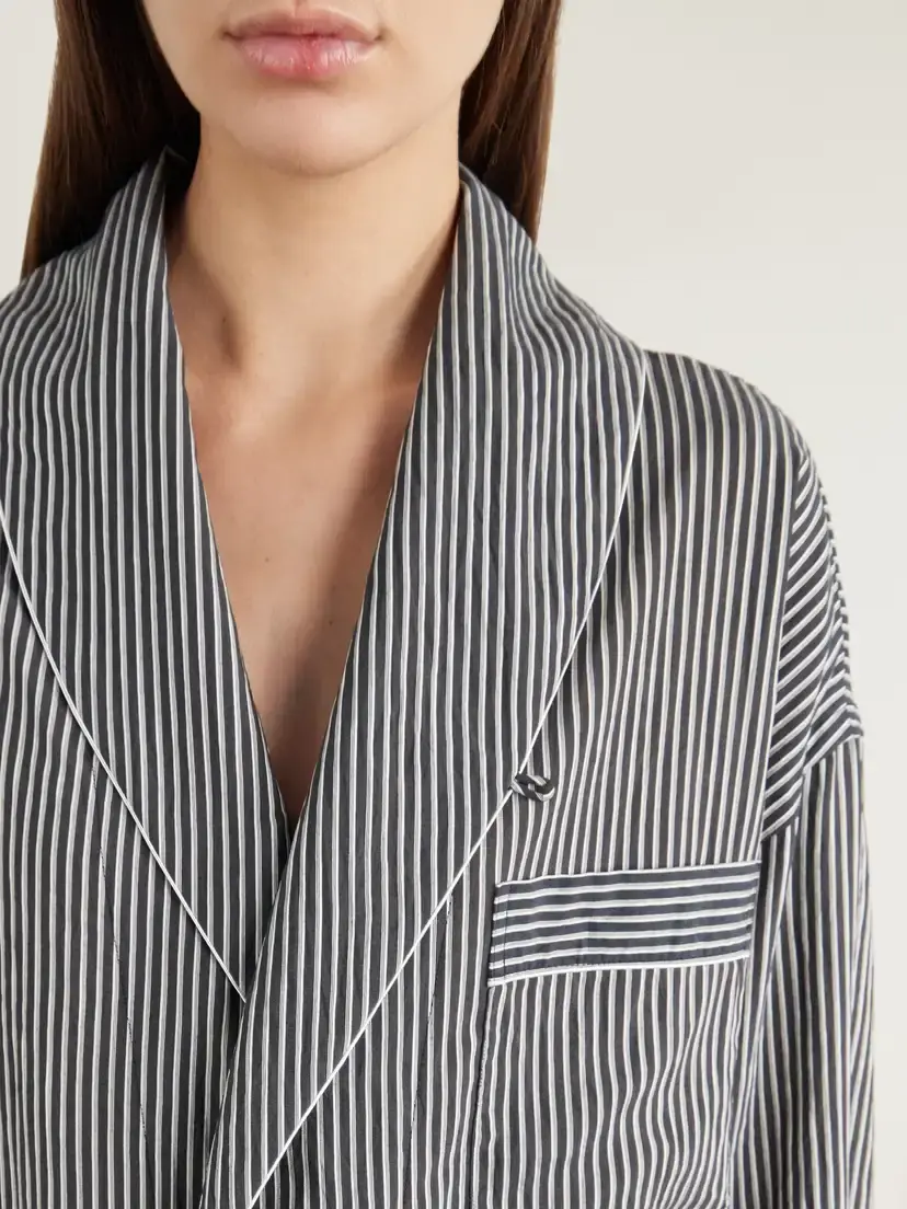 R13 Shawl-collar Striped Poplin Shirt | Thumbnail 5 R13 Shawl-collar Striped Poplin Shirt | Thumbnail 5
