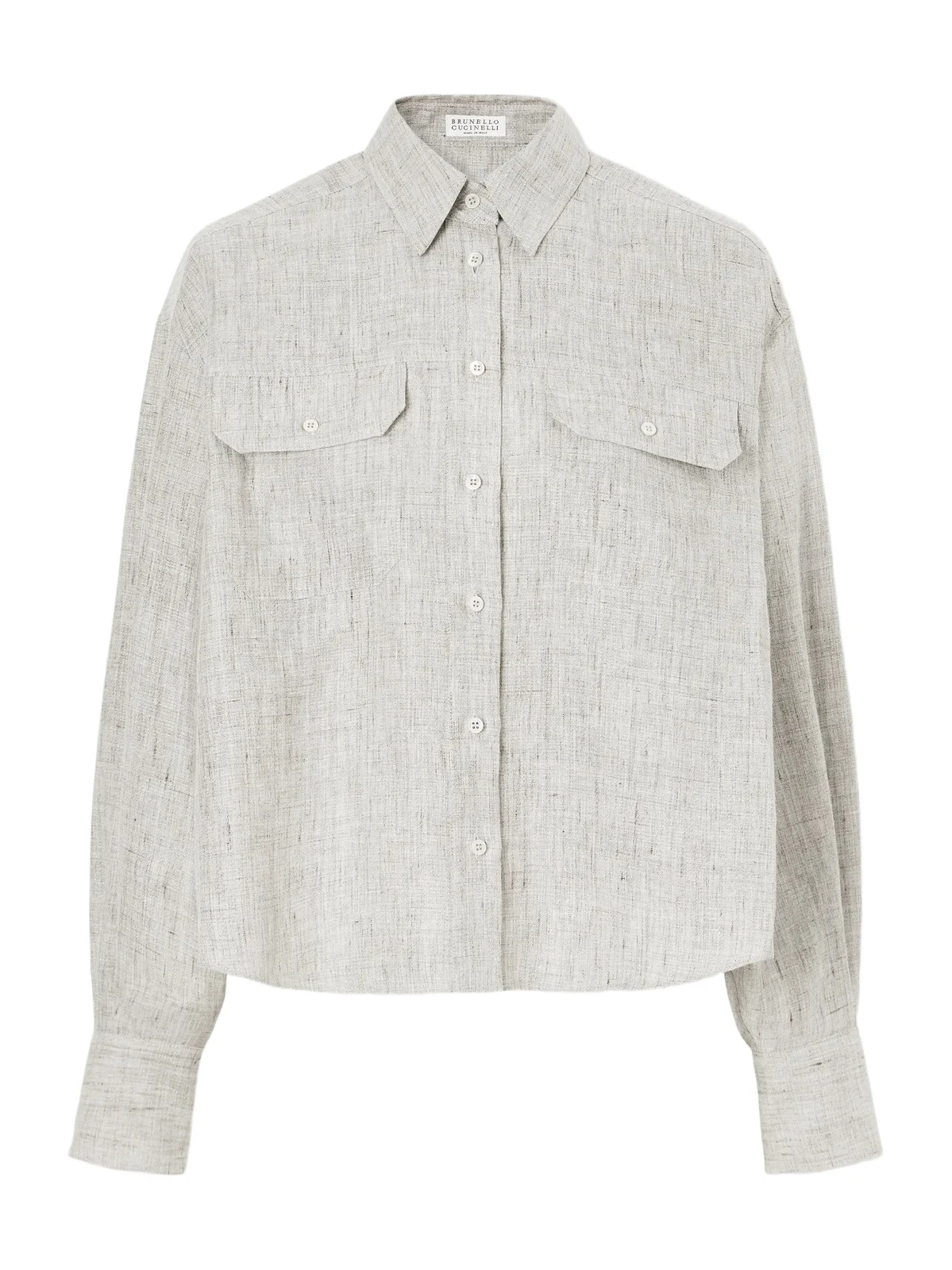 Cropped Linen-blend Twill Shirt Cropped Linen-blend Twill Shirt