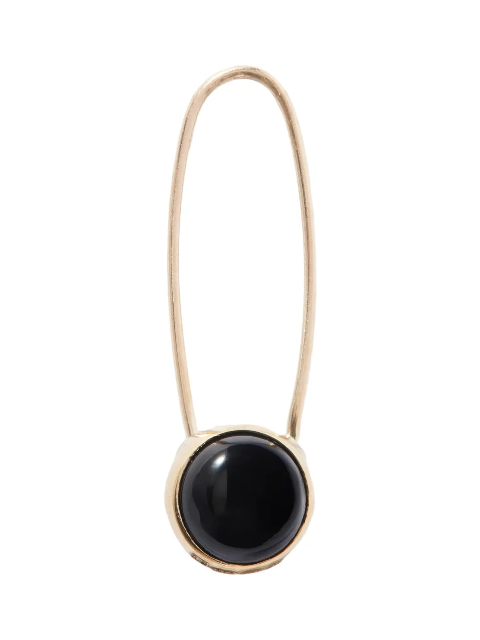 Loren Stewart Cabochon Safety Pin 14-karat Gold And Onyx Earring
