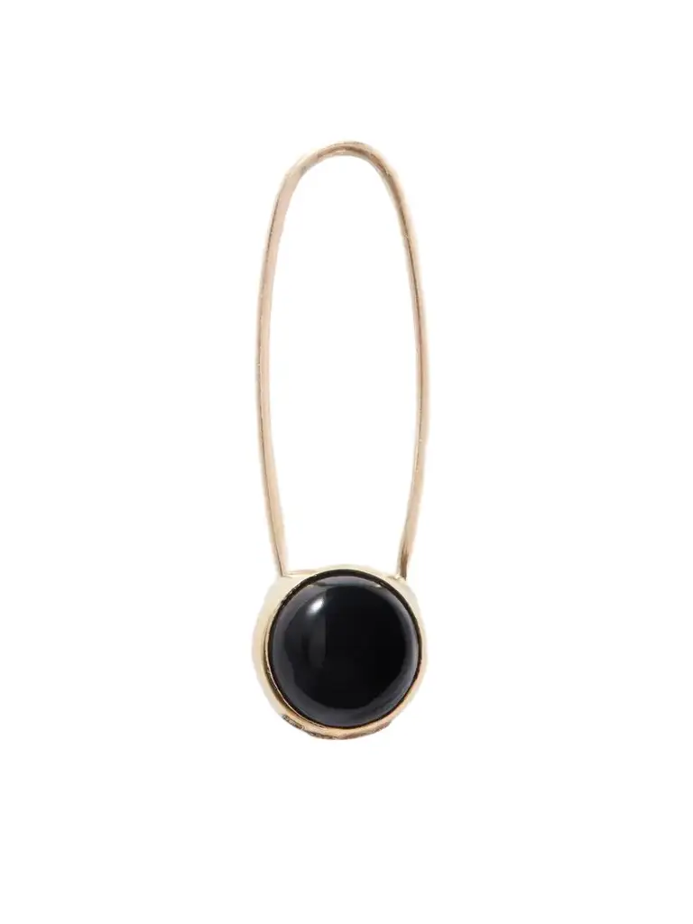 Loren Stewart Cabochon Safety Pin 14-karat Gold And Onyx Earring