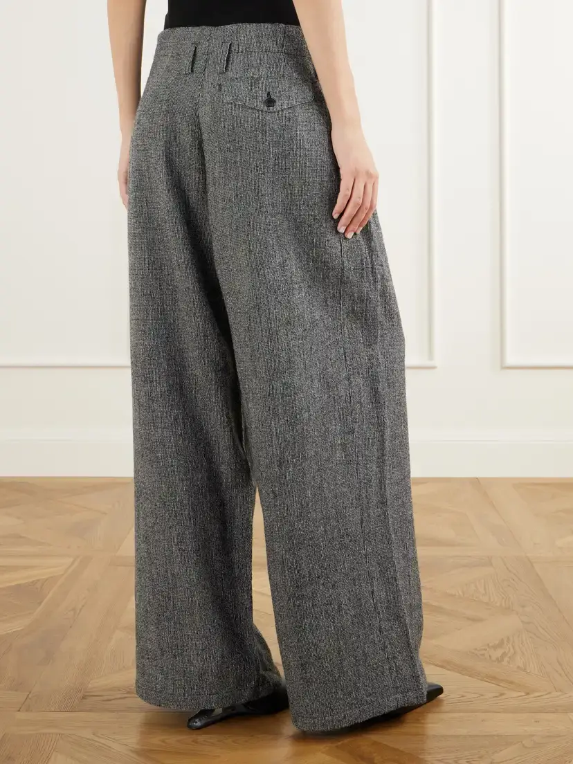 R13 Triple Pleat Brushed Wool-puppytooth Wide-leg Pants | Thumbnail 4
