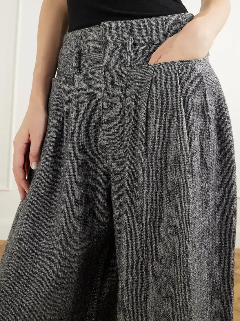 R13 Triple Pleat Brushed Wool-puppytooth Wide-leg Pants | Thumbnail 5
