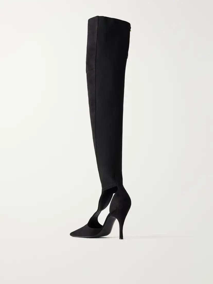 Alaïa Cuissardes 100 Suede And Stretch-knit Over-the-knee Boots | Thumbnail 3 Alaïa Cuissardes 100 Suede And Stretch-knit Over-the-knee Boots | Thumbnail 3