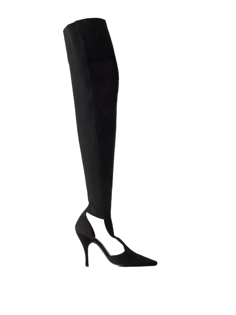 Alaïa Cuissardes 100 Suede And Stretch-knit Over-the-knee Boots