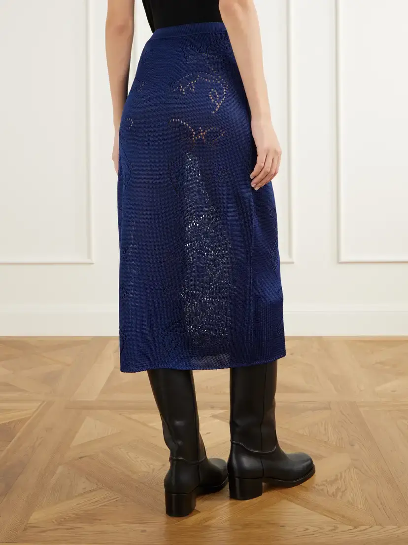 Calle Del Mar Squash Blossom Pointelle-knit Midi Skirt | Thumbnail 4 Calle Del Mar Squash Blossom Pointelle-knit Midi Skirt | Thumbnail 4