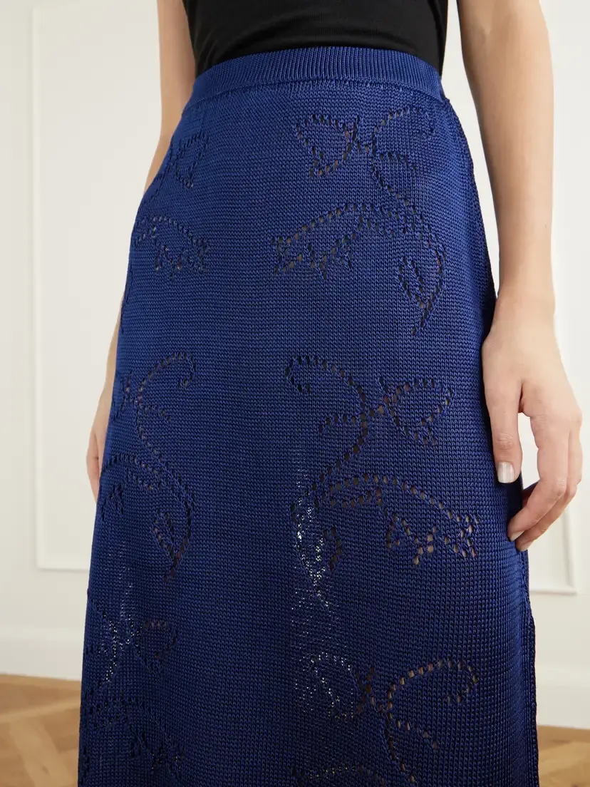 Calle Del Mar Squash Blossom Pointelle-knit Midi Skirt | Thumbnail 5 Calle Del Mar Squash Blossom Pointelle-knit Midi Skirt | Thumbnail 5