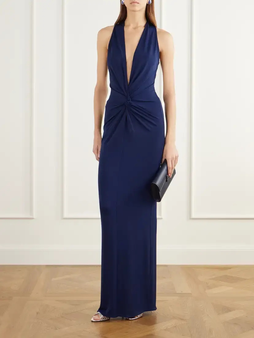 Ilkyaz Ozel Didyma Knot-detailed Stretch-jersey Halterneck Gown | Thumbnail 2 Ilkyaz Ozel Didyma Knot-detailed Stretch-jersey Halterneck Gown | Thumbnail 2