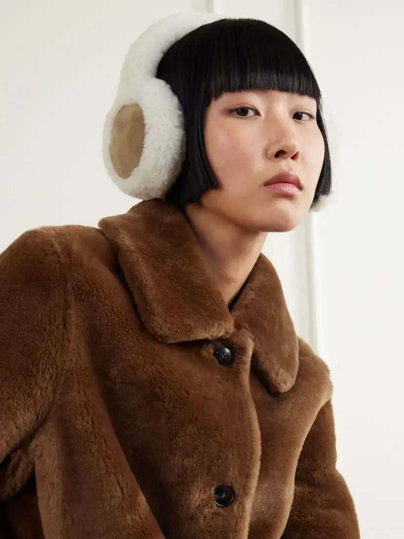 Yves Salomon Suede-trimmed Shearling Earmuffs | Thumbnail 2