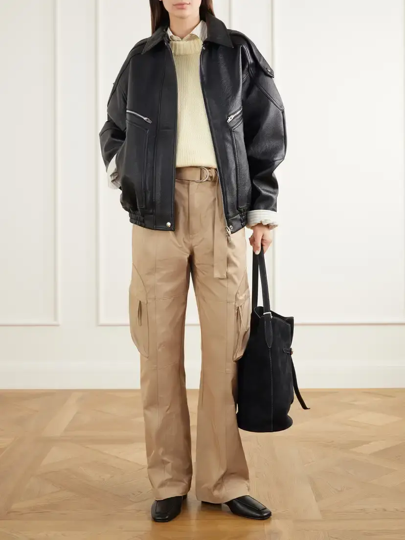 The Frankie Shop Hudson Glossed Biker Jacket | Thumbnail 2