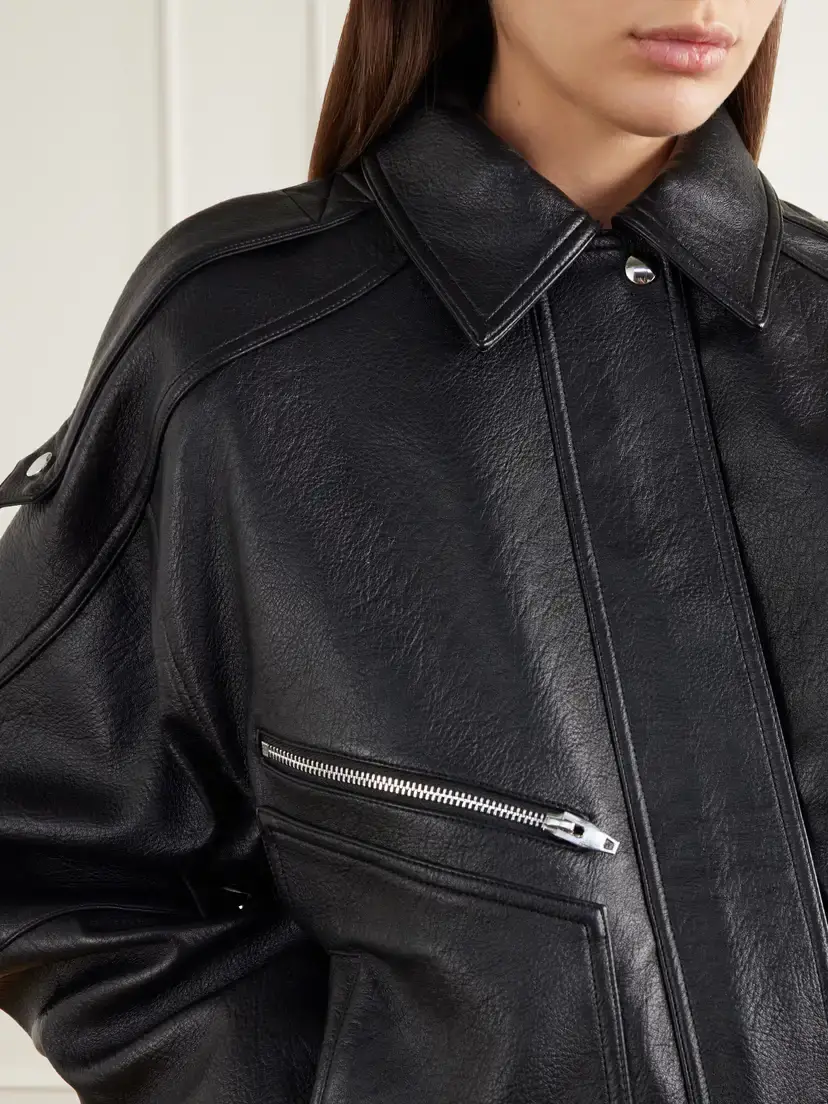 The Frankie Shop Hudson Glossed Biker Jacket | Thumbnail 4
