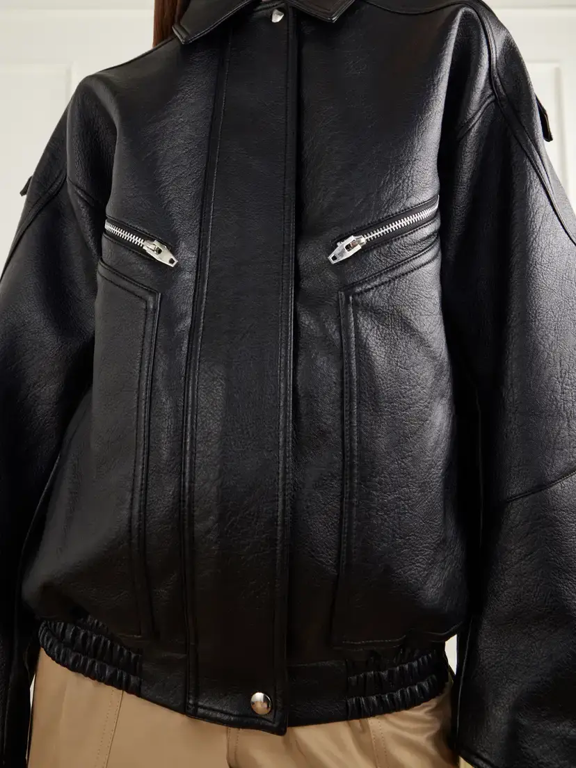 The Frankie Shop Hudson Glossed Biker Jacket | Thumbnail 5