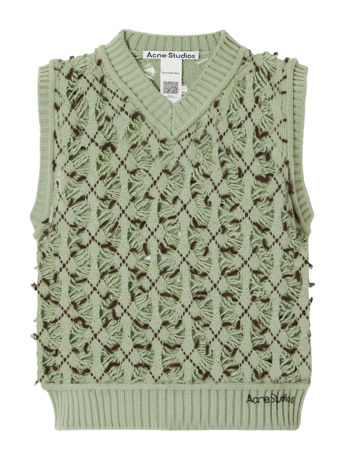 Laddered-argyle Open-knit Wool-blend Vest Laddered-argyle Open-knit Wool-blend Vest