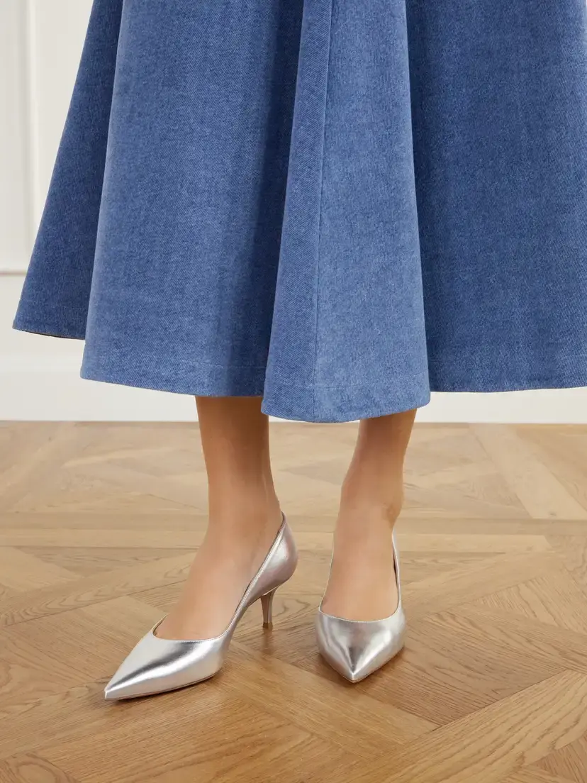 Gianvito Rossi Gianvito 55 Metallic Leather Pumps | Thumbnail 2
