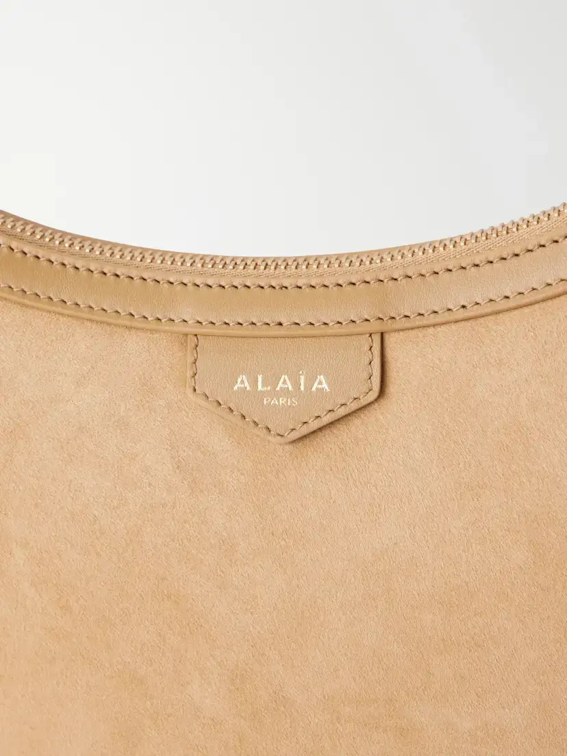 Alaïa Demi Lune Shearling-trimmed Suede Shoulder Bag | Thumbnail 4