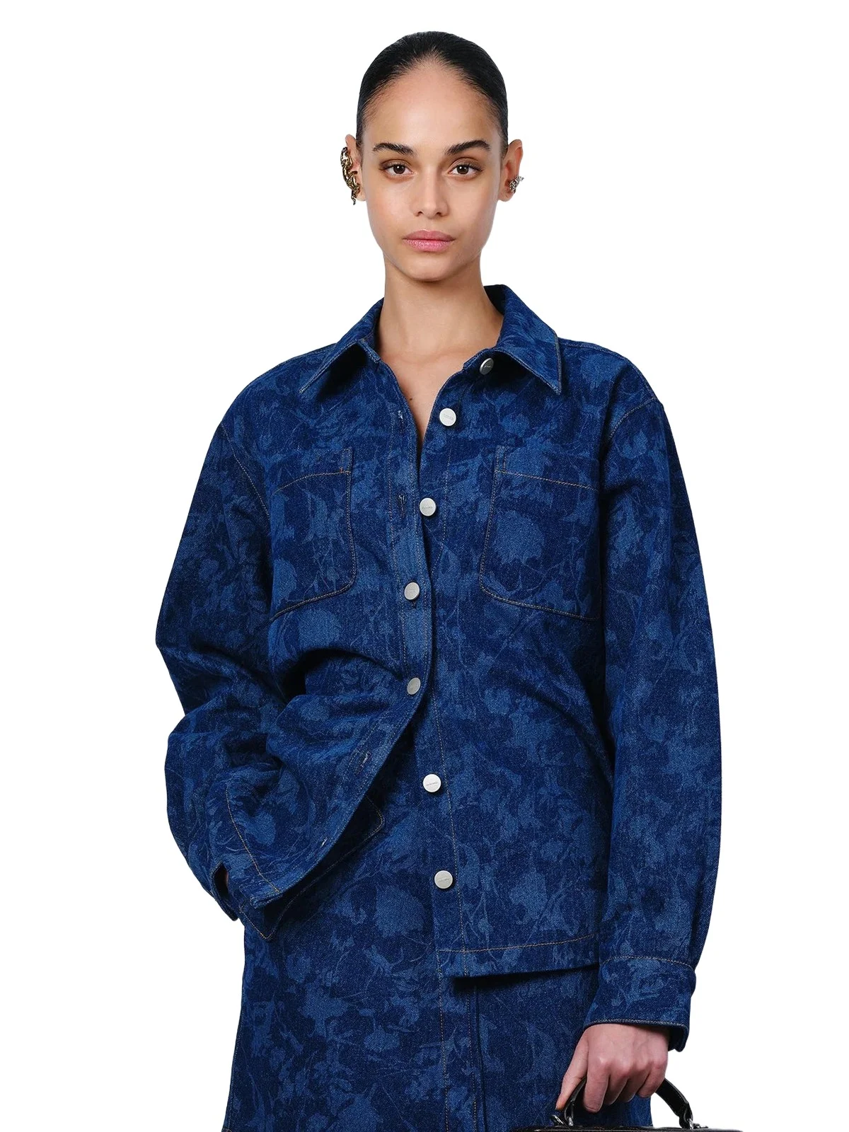 Aknvas The Anders jacket in laser printed denim