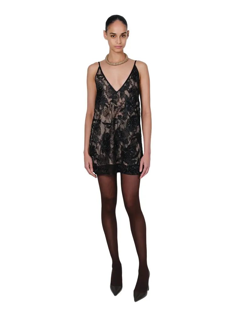 Aknvas The Aubrey slip dress in embroidered lace