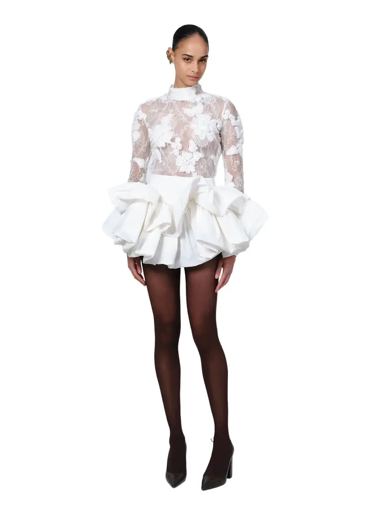 The tutu skirt in white taffeta The tutu skirt in white taffeta