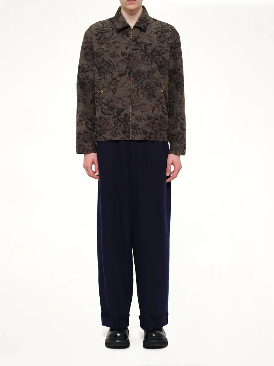 Undercover Flower Zip Up Jacket in Dark Khaki | Thumbnail 7
