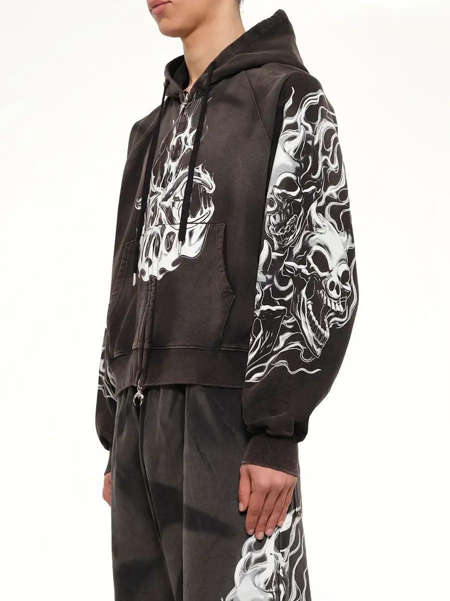 THUG CLUB Six Riding Skull Zip-up Hoodie | Thumbnail 3 THUG CLUB Six Riding Skull Zip-up Hoodie | Thumbnail 3