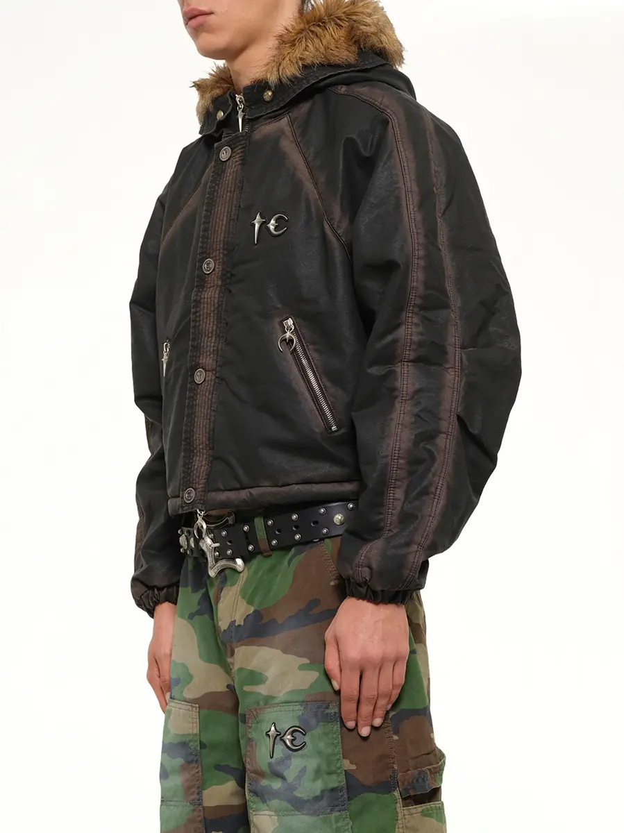 THUG CLUB Three Riding Skull Fur Hooded Jacket | Thumbnail 3 THUG CLUB Three Riding Skull Fur Hooded Jacket | Thumbnail 3