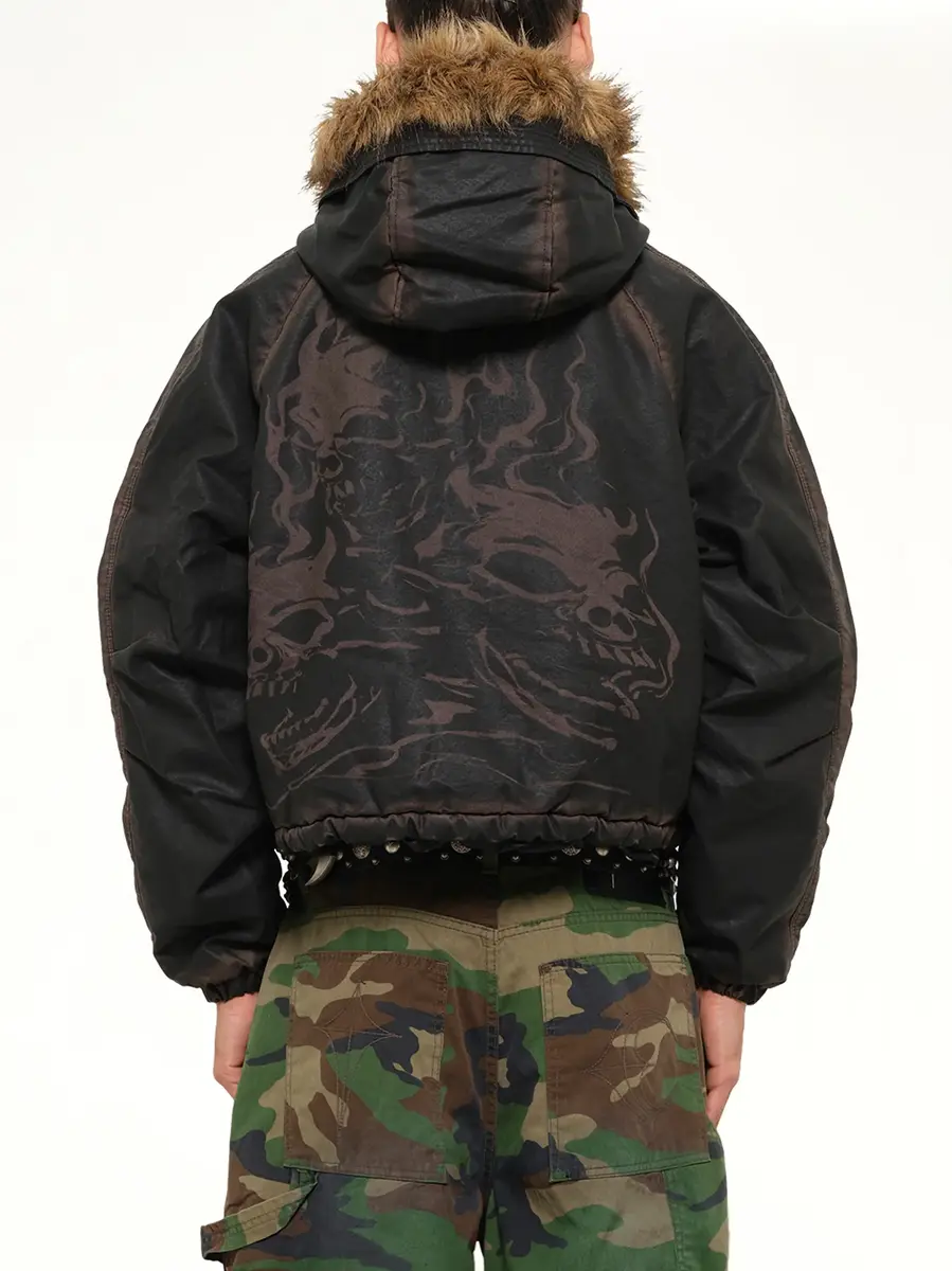 THUG CLUB Three Riding Skull Fur Hooded Jacket | Thumbnail 5 THUG CLUB Three Riding Skull Fur Hooded Jacket | Thumbnail 5