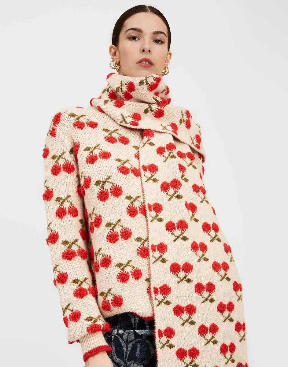 La Double J Cherry Scarf | Thumbnail 3 La Double J Cherry Scarf | Thumbnail 3