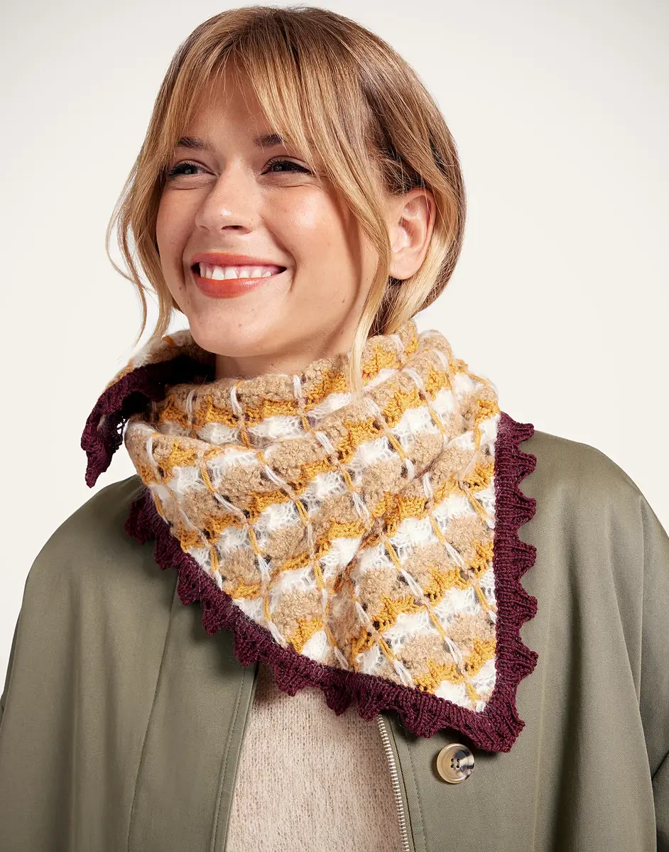 La Double J Crochet Triangle Scarf
