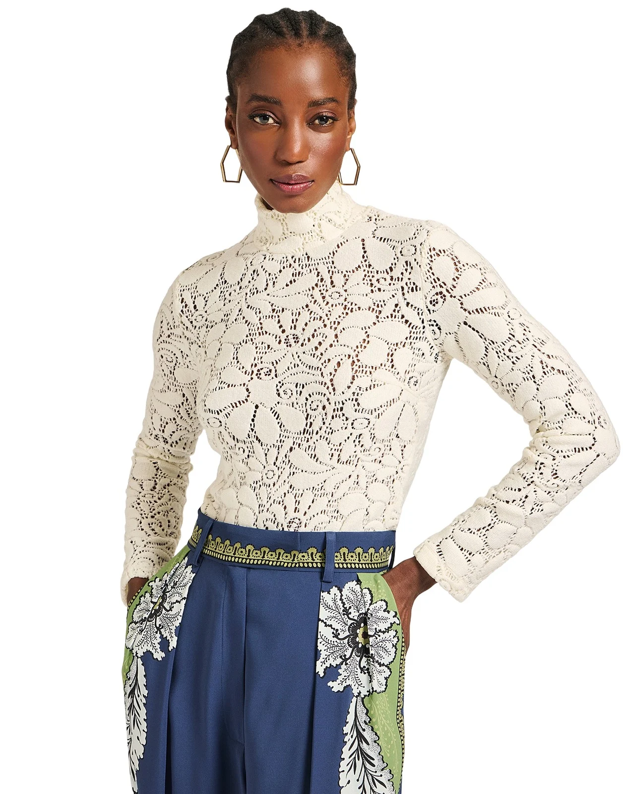 La Double J Lacey Turtleneck