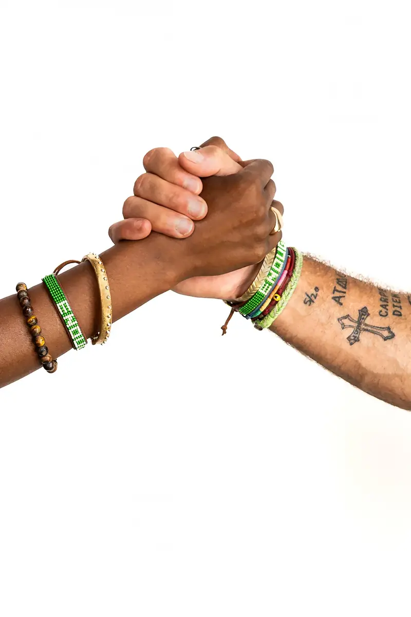ENOUGH Enough Green Beaded Leather Bracelet Set | Thumbnail 4