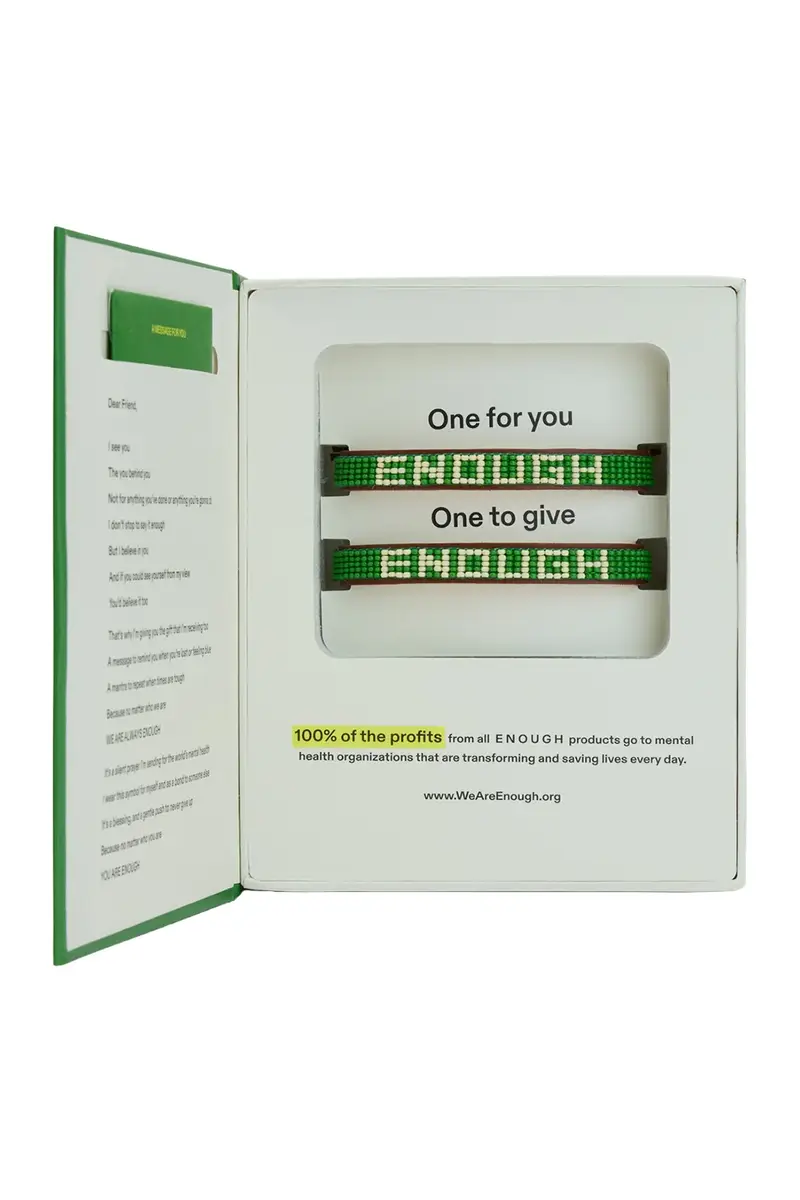 ENOUGH Enough Green Beaded Leather Bracelet Set | Thumbnail 6