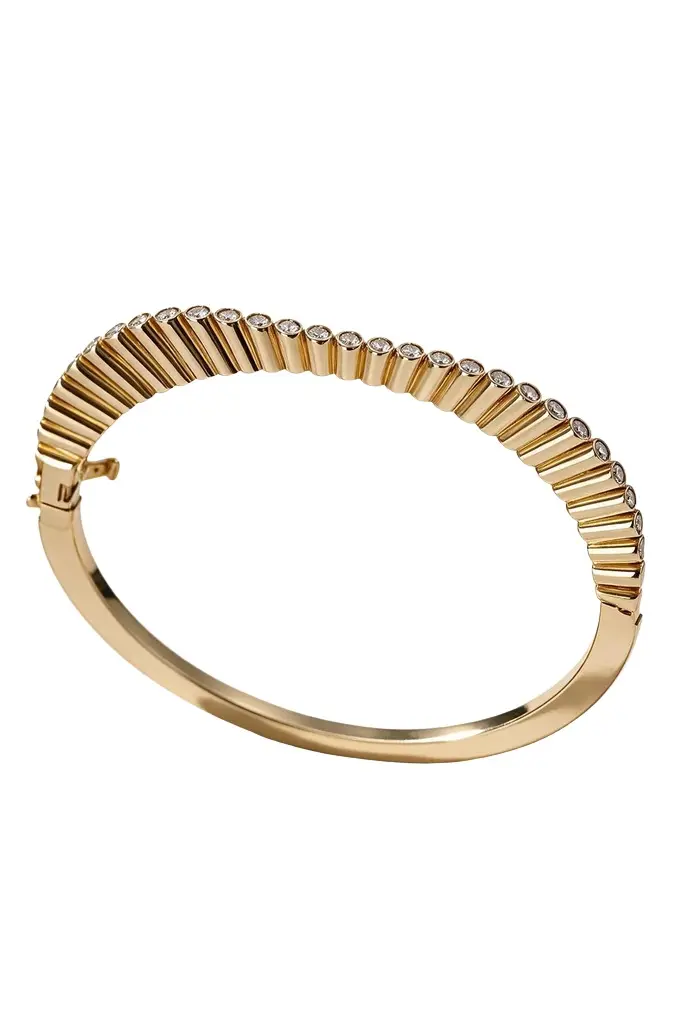 Diamond Small Ribbed Serti Clos Bracelet Diamond Small Ribbed Serti Clos Bracelet