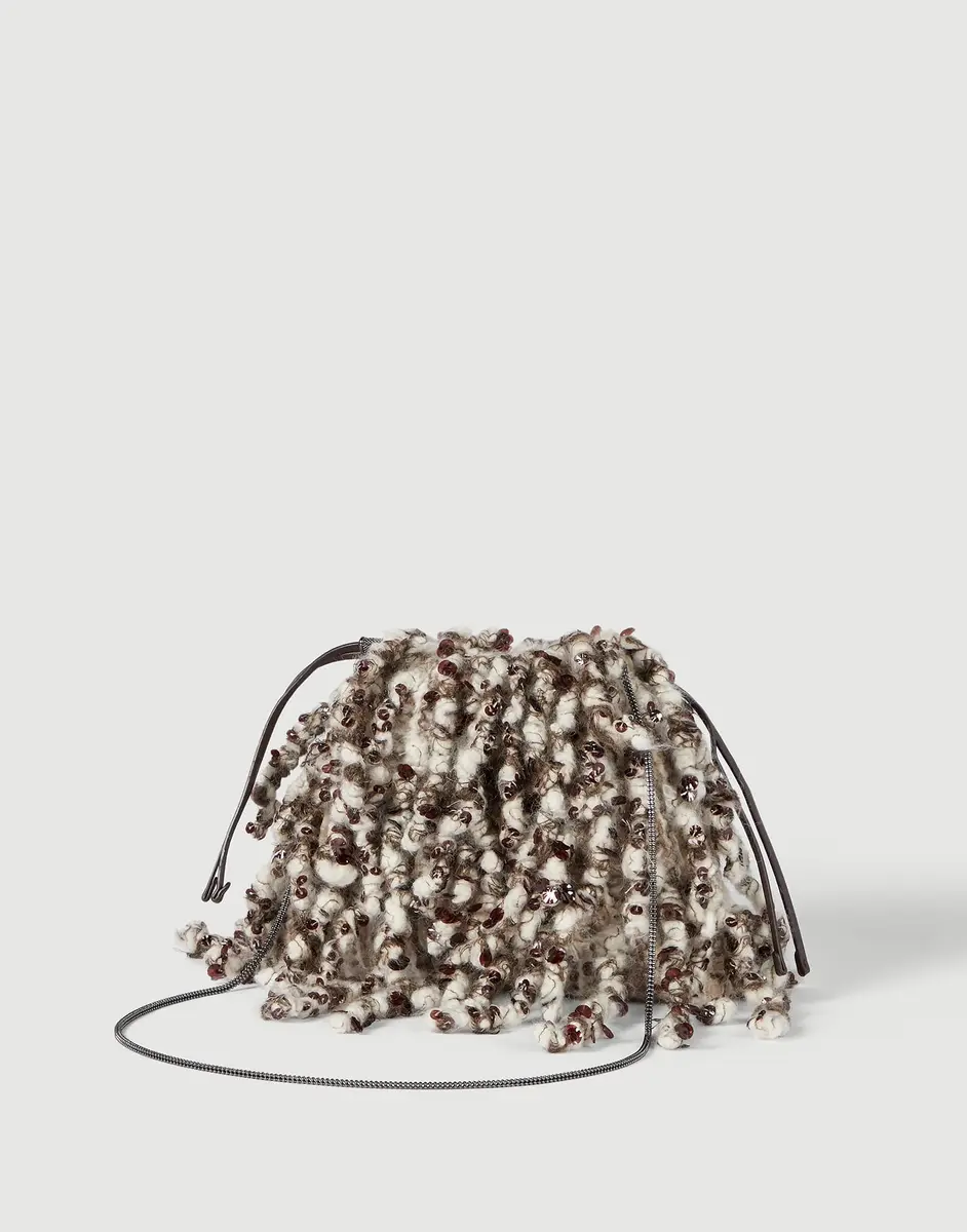 Brunello Cucinelli Dazzling Twist Embroidery pouch bag | Thumbnail 2 Brunello Cucinelli Dazzling Twist Embroidery pouch bag | Thumbnail 2