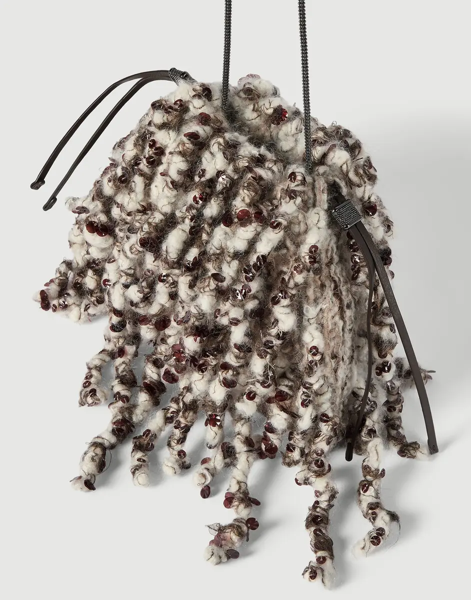 Brunello Cucinelli Dazzling Twist Embroidery pouch bag | Thumbnail 3 Brunello Cucinelli Dazzling Twist Embroidery pouch bag | Thumbnail 3