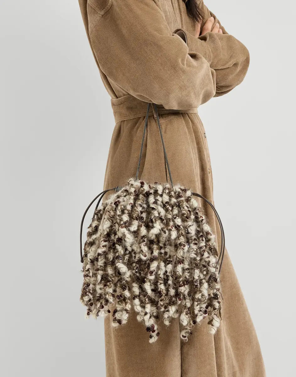 Brunello Cucinelli Dazzling Twist Embroidery pouch bag | Thumbnail 4 Brunello Cucinelli Dazzling Twist Embroidery pouch bag | Thumbnail 4