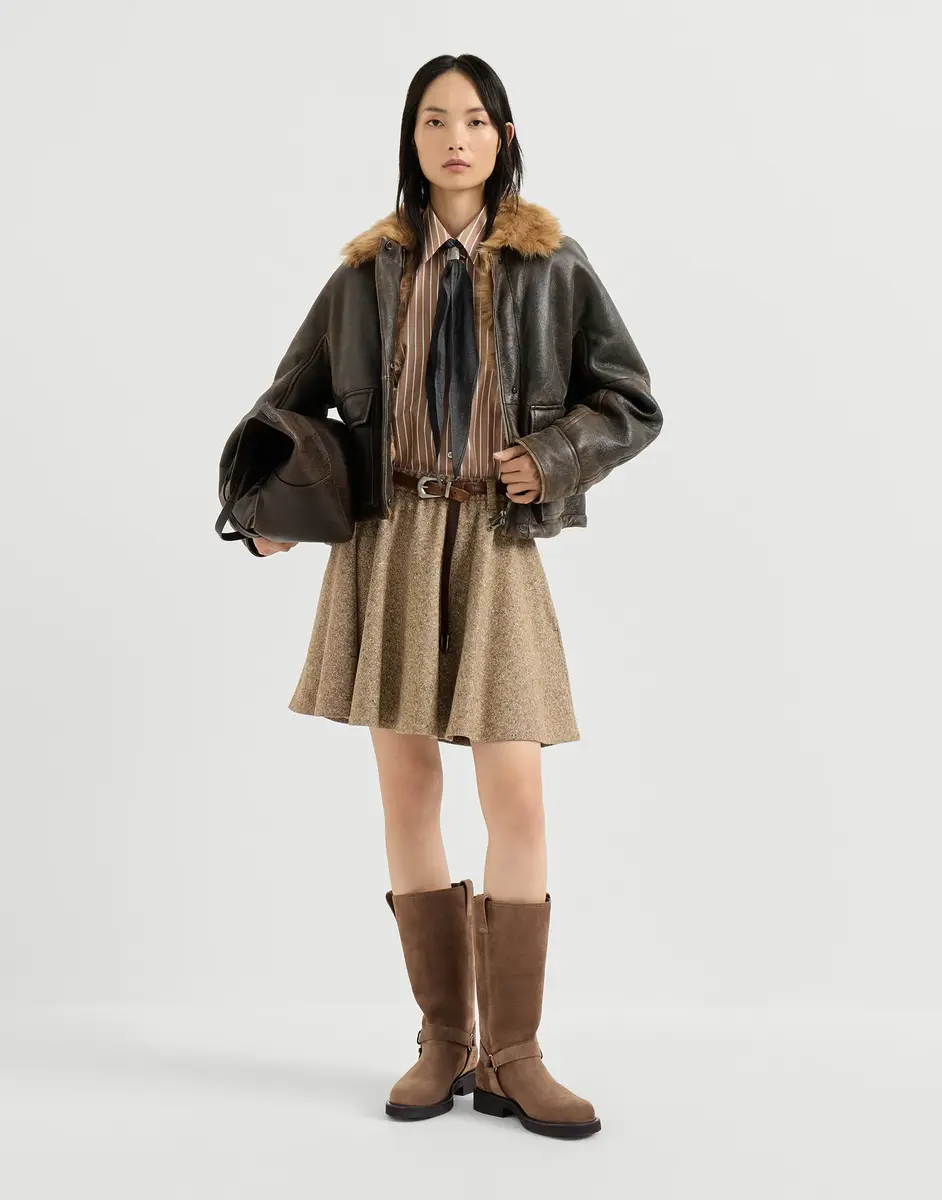 Brunello Cucinelli Suede Biker Boots with monili | Thumbnail 4 Brunello Cucinelli Suede Biker Boots with monili | Thumbnail 4