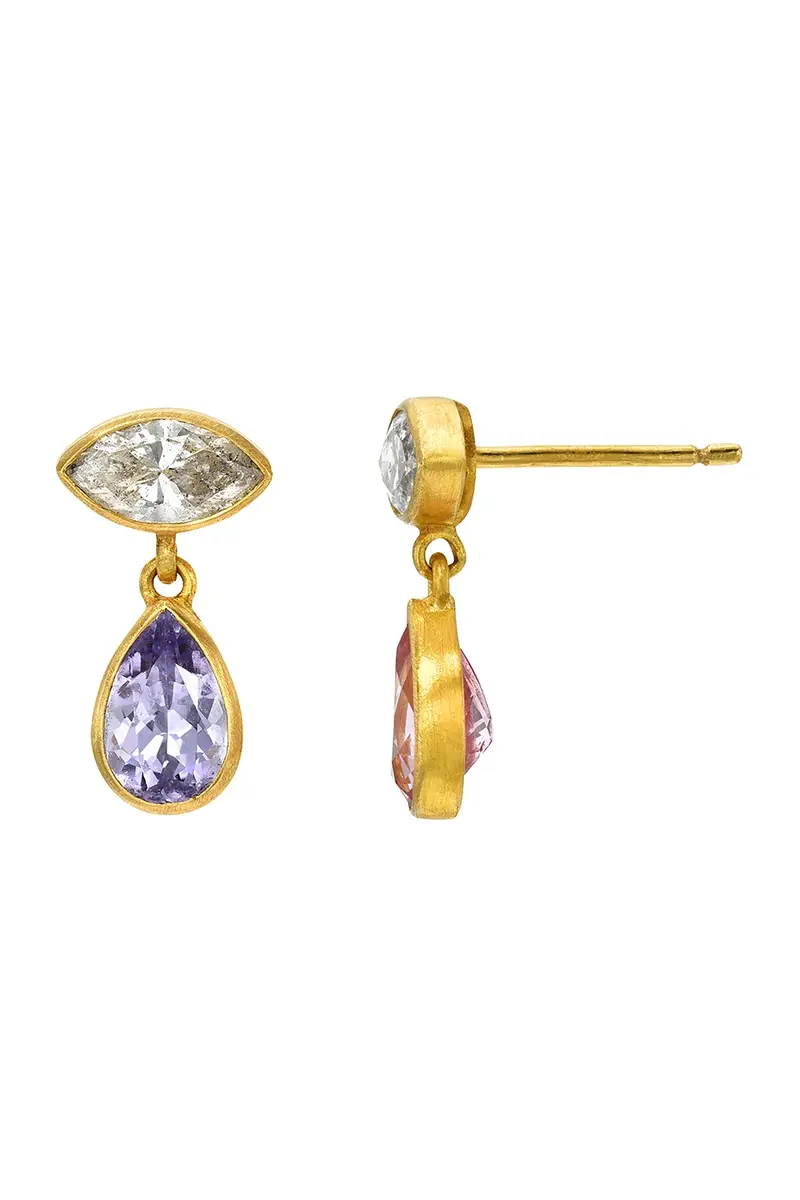 CAMILLE BEINHORN Grey Diamond Spinel Gemini Earrings | Thumbnail 2