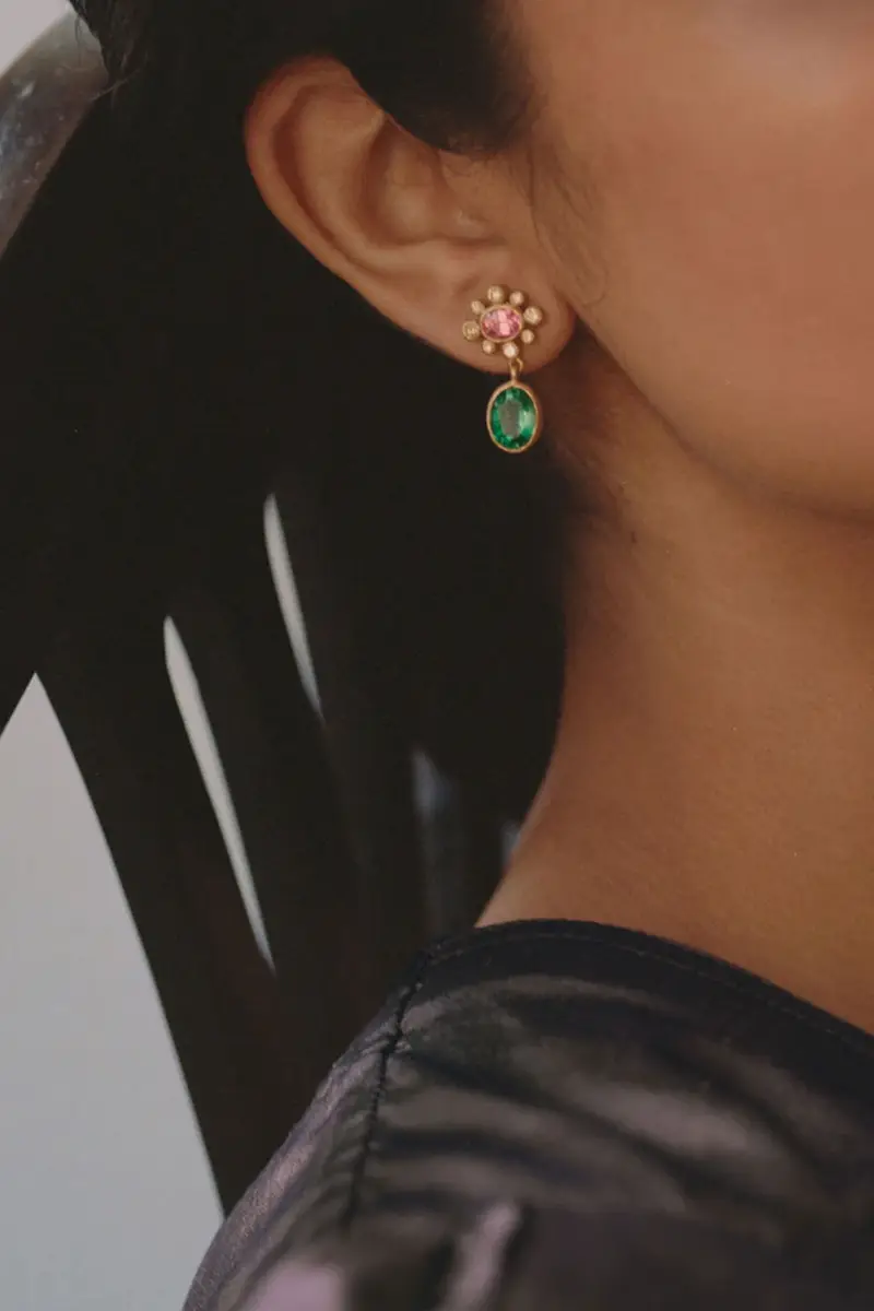 CAMILLE BEINHORN Emerald Rani Earrings | Thumbnail 2 CAMILLE BEINHORN Emerald Rani Earrings | Thumbnail 2