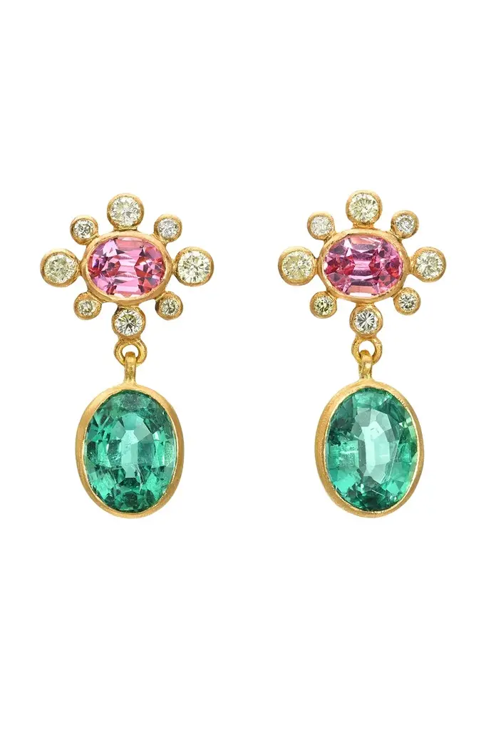 CAMILLE BEINHORN Emerald Rani Earrings