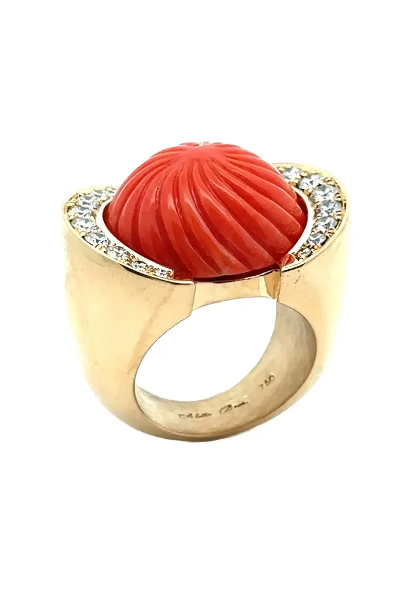 ALETTO BROTHERS Coral Diamond Corallo Ring
