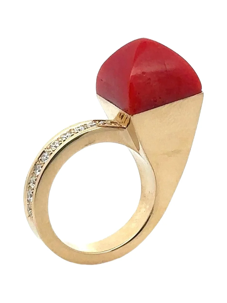 Coral Diamond Vetra Ring Coral Diamond Vetra Ring