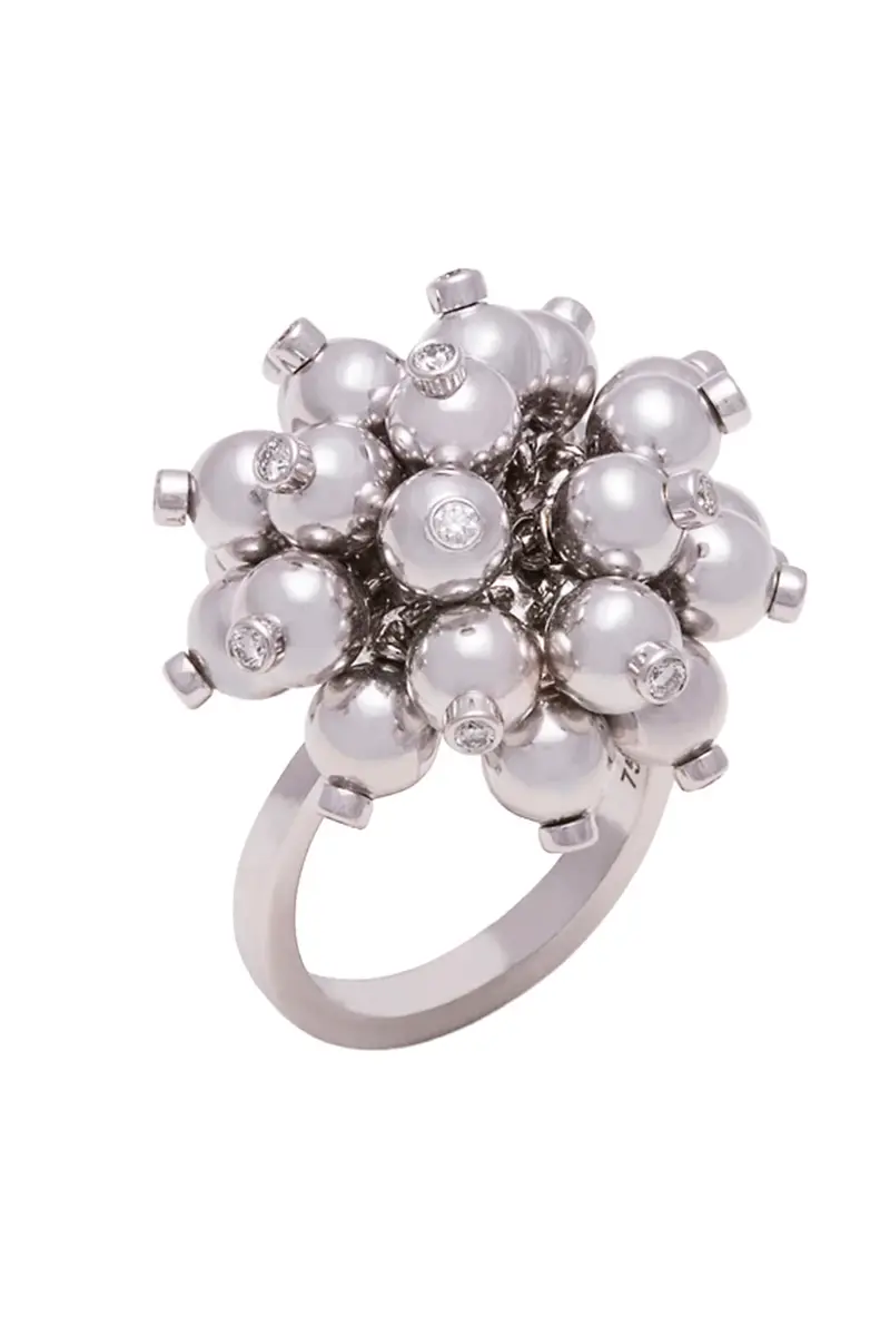 ALETTO BROTHERS Diamond Beaded Golden Glow Ring