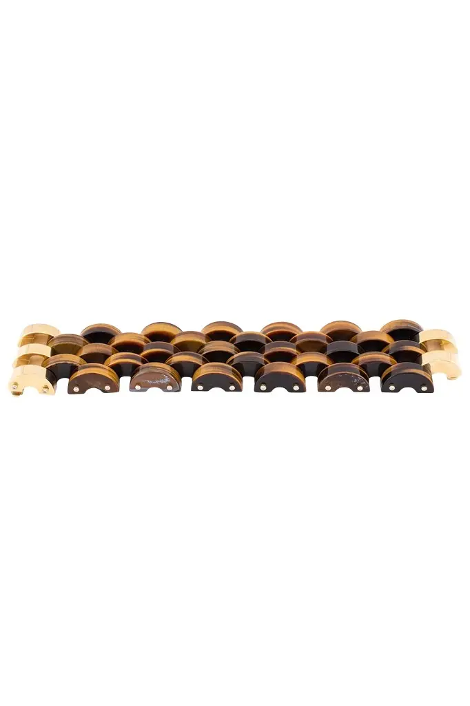 ALETTO BROTHERS Diamond Tigers Eye Cedar Bracelet